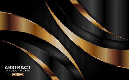 Abstract Creative Black and Gold Combination Background Design. Modern Background Design Illustration. Graphic Design Element.のイラスト素材