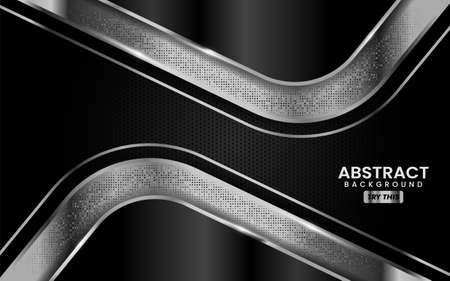 Abstract Creative Black and Silver Combination Background Design. Modern Background Design Illustration. Graphic Design Element.のイラスト素材