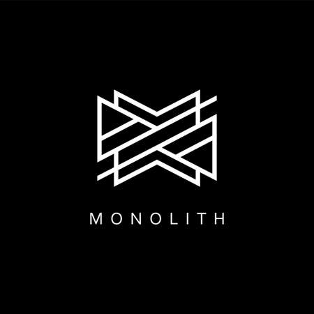 Abstract Modern Logo With Geometric White Lines Concept Combination. Vector Logo Illustration. Graphic Design Element.のイラスト素材