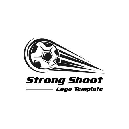 Strong Shoot Logo Design. Soccer Sport Vector Logo Illustration. Graphic Design Element.のイラスト素材
