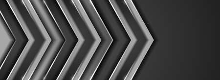 Abstract Metallic Silver Background Design With 3d Silver Arrow Concept. Graphic Design Element.のイラスト素材