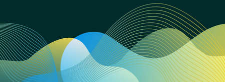 Abstract Minimalist Green Dynamic Wave Background Design. Graphic Design Element.