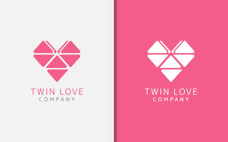 A Collection of Triangles That Form a Symbol of Love Logo Design. Graphic Design Element.のイラスト素材