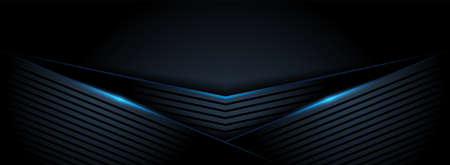 Modern Futuristic Minimalism Black Background with Blue Lines Combination. Graphic Design Element.のイラスト素材