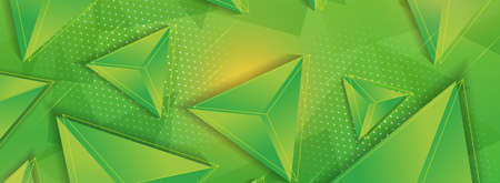 Modern Colorful Green Background with Abstract Triangle Shape Combination. Graphic Design Element.のイラスト素材