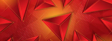 Modern Colorful Orange Background with Abstract Triangle Shape Combination. Graphic Design Element.のイラスト素材