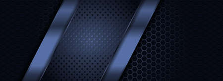 Abstract Dark Navy Background with Modern Shape And Futuristic Element. Graphic Design Element.のイラスト素材