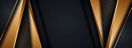 Abstract Modern Dark Background Combined with Golden Element and Overlap Textured Layer. Graphic Design Element.のイラスト素材