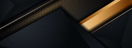Abstract Modern Dark Background Combined with Golden Element and Overlap Textured Layer. Graphic Design Element.のイラスト素材