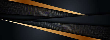 Abstract Modern Dark Background Combined with Golden Element and Overlap Textured Layer. Graphic Design Element.のイラスト素材