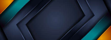 Modern Futuristic Dark Grey Background Combined with Green and Orange Element Combination. Graphic Design Element.のイラスト素材