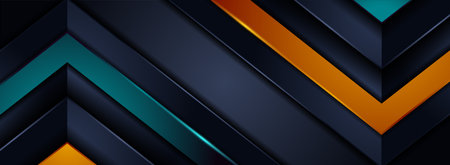 Modern Futuristic Dark Grey Background Combined with Green and Orange Element Combination. Graphic...