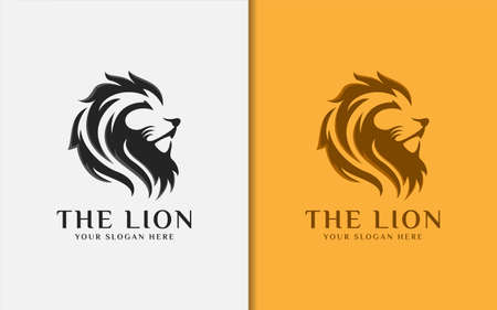 Simple Minimalist Lion  Design with Modern Shape. Vector  Illustration. Graphic Design Element.のイラスト素材