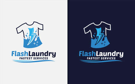 Laundry  Design. Abstract T-Shirt with Water Splash Combined with Flash Shape Concept. Vector   Illustration.のイラスト素材