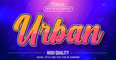 Editable text style effect - Hipster text style theme. Graphic Design Elementのイラスト素材