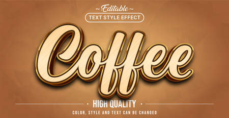 Editable text style effect - Coffee text style theme. Graphic Design Element.のイラスト素材