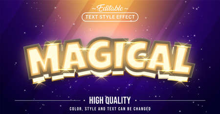 Editable text style effect - Magical text style theme. Graphic Design Element.のイラスト素材