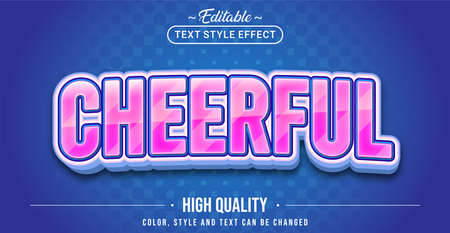 Editable text style effect - Cheerful text style theme. Graphic Design Element.
