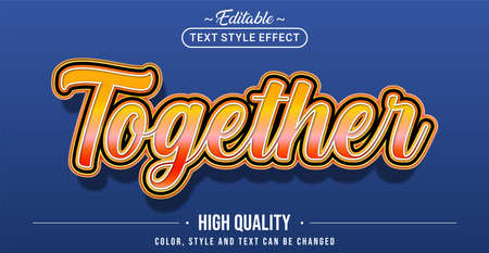 Editable text style effect - Together text style theme. Graphic Design Element.のイラスト素材