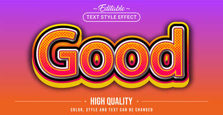 Editable text style effect - Good text style theme. Graphic Design Element.のイラスト素材