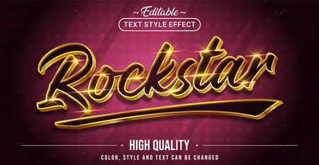 Editable text style effect - Rockstar text style theme. Graphic Design Element.のイラスト素材