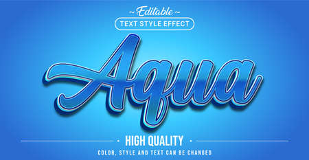 Editable text style effect - Aqua text style theme. Graphic Design Element.のイラスト素材