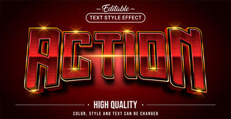 Editable text style effect - Action style theme. Graphic Design Element.のイラスト素材