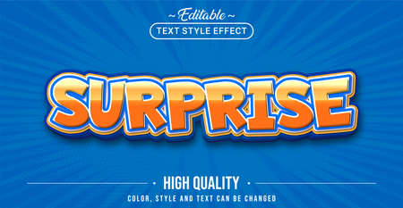 Editable text style effect - Surprise text style theme. Graphic Design Element.のイラスト素材