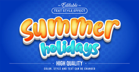 Editable text style effect - Summer Holidays text style theme. Graphic Design Element.のイラスト素材