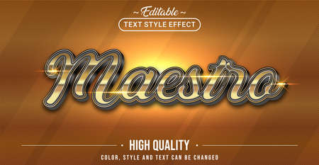 Editable text style effect - Maestro text style theme. Graphic Design Element.のイラスト素材
