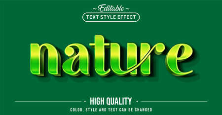 Editable text style effect - Nature text style theme. Graphic Design Element.のイラスト素材
