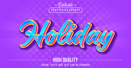 Editable text style effect - Holiday text style theme. Graphic Design Element.のイラスト素材