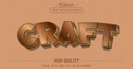 Editable text style effect - Craft text style theme. Graphic Design Element.のイラスト素材
