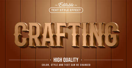 Editable text style effect - Crafting text style theme. Graphic Design Element.のイラスト素材