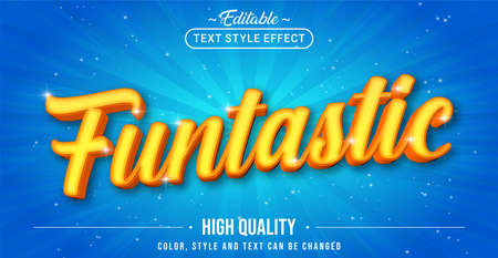 Editable text style effect - Funtastic text style theme. Graphic Design Element.のイラスト素材