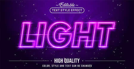 Editable text style effect - Light text style theme. Graphic Design Element.のイラスト素材