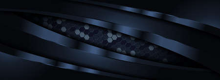 Abstract Dark Navy Background with Various Shape Combination. Usable for Background, Wallpaper, Banner, Poster, Brochure, Card, Web, Presentation. Vector Illustration Design Template. Graphic Design Element.のイラスト素材