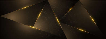 Abstract Polygonal Pattern with Luxury Gold and Glitter Combination. Usable for Background, Wallpaper, Banner, Poster, Brochure, Card, Web, Presentation. Vector Illustration Design Template. Graphic Design Element.のイラスト素材