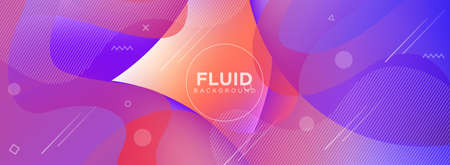Abstract Colorful Fluid Background Design with Dynamic Gradient Style. Usable for Background, Wallpaper, Banner, Poster, Brochure, Card, Web, Presentation. Vector Illustration Design Template. Graphic Design Element.のイラスト素材