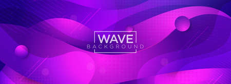 Abstract 3d Waves Fluid Purple Background Design. Modern Dynamic Gradient Style. Usable for Background, Wallpaper, Banner, Poster, Brochure, Card, Web, Presentation. Vector Illustration Design Template. Graphic Design Element.のイラスト素材