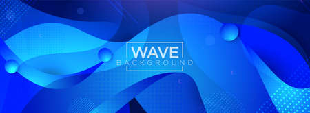 Abstract 3d Waves Fluid Blue Background Design. Modern Dynamic Gradient Style. Usable for Background, Wallpaper, Banner, Poster, Brochure, Card, Web, Presentation. Vector Illustration Design Template. Graphic Design Element. Graphic Design Element.のイラスト素材