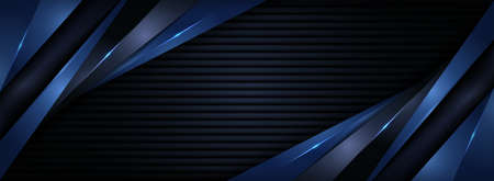 Modern Blue Background with Futuristic Overlap Layered Style Concept. Graphic Design Element.のイラスト素材