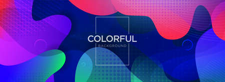 Abstract Colorful Fluid with Dynamic Shape Background Design. Graphic Design Element.のイラスト素材