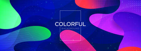 Abstract Colorful Fluid with Dynamic Shape Background Design. Graphic Design Element.のイラスト素材