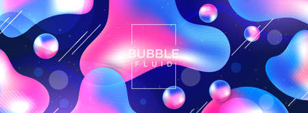 Abstract Colorful Bubble with Fluid with Dynamic Style Background Design. Graphic Design Element.のイラスト素材