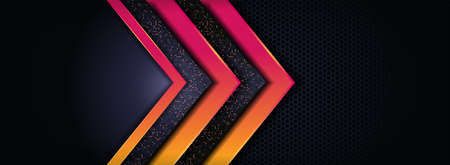 Modern Dark and Orange Combination Background with Futuristic Overlap Layered Style Concept. Graphic Design Element.のイラスト素材