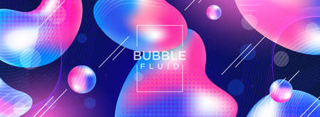 Abstract Colorful Bubble with Fluid with Dynamic Style Background Design. Graphic Design Element.のイラスト素材