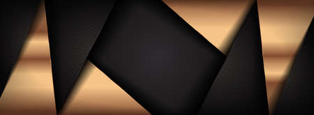 Modern Dark Brown and Golden Lines Combination Background Design with Overlap Layer Textured Style Concept. Graphic Design Element.のイラスト素材