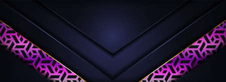 Modern Navy and Purple Pattern Lines with Overlap Layer Textured Background Design. Graphic Design Element.のイラスト素材