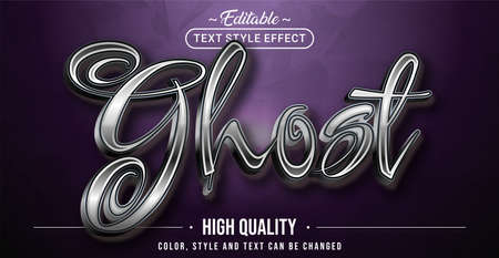 Editable text style effect - Ghost text style theme. Graphic Design Element.のイラスト素材